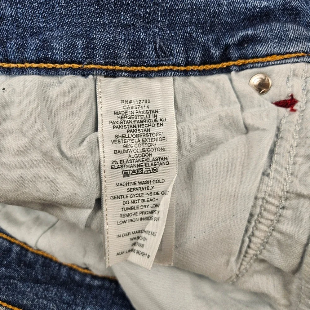 True Religion Rocco Moto Relaxed Skinny Jeans Mens 34 Blue Biker Denim Pants